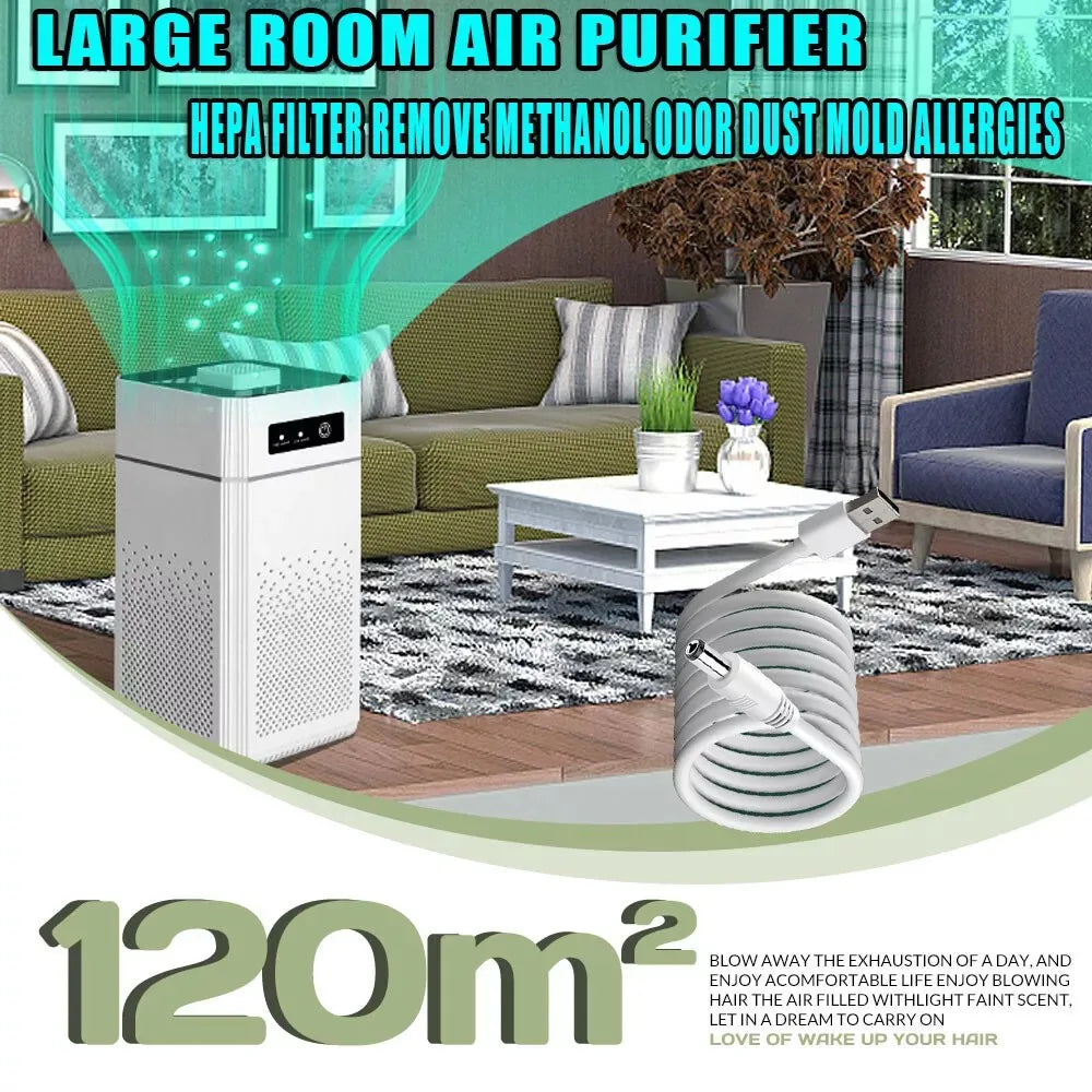 HEPA Air Purifier For Large Rooms Filters Dust And Smoke