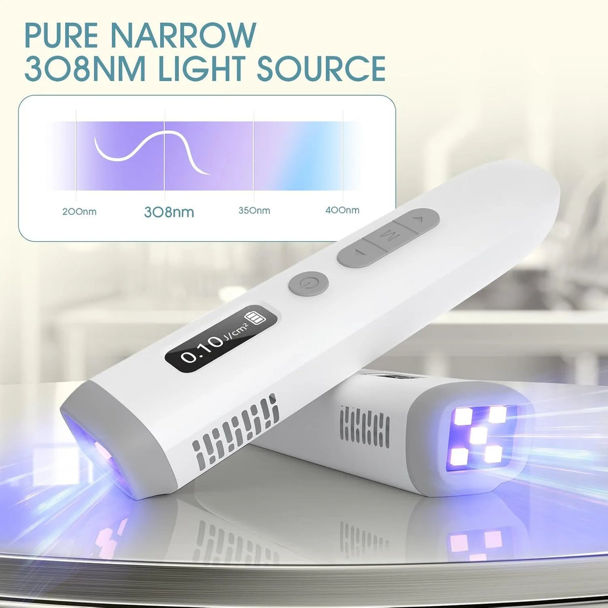 Jitesy 308nm UVB Handheld Narrowband Phototherapy Light Therapy Device