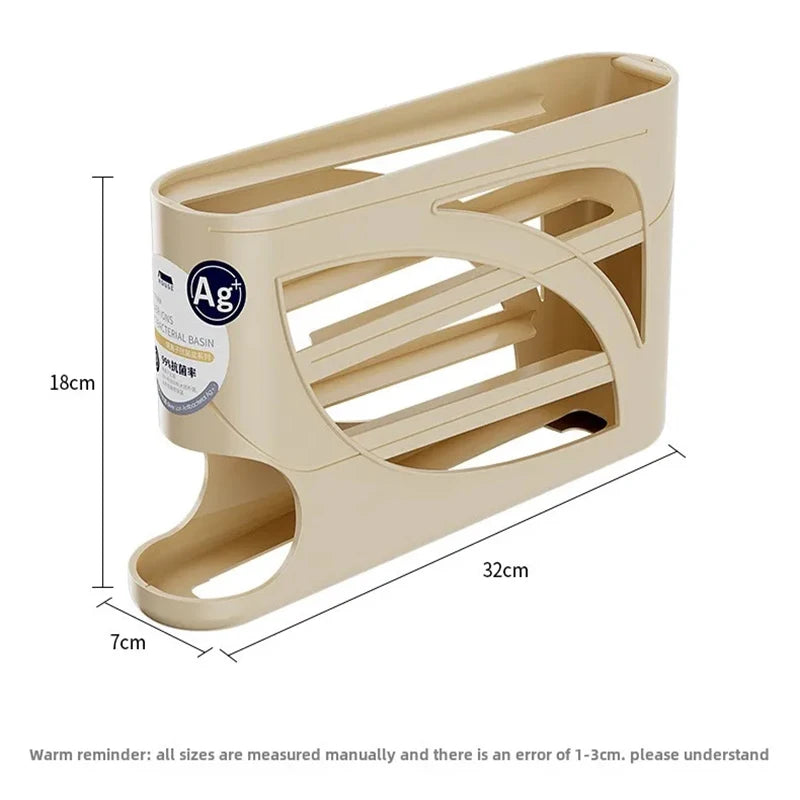 Automatic Rolling Egg Dispenser for Refrigerator Storage Rack