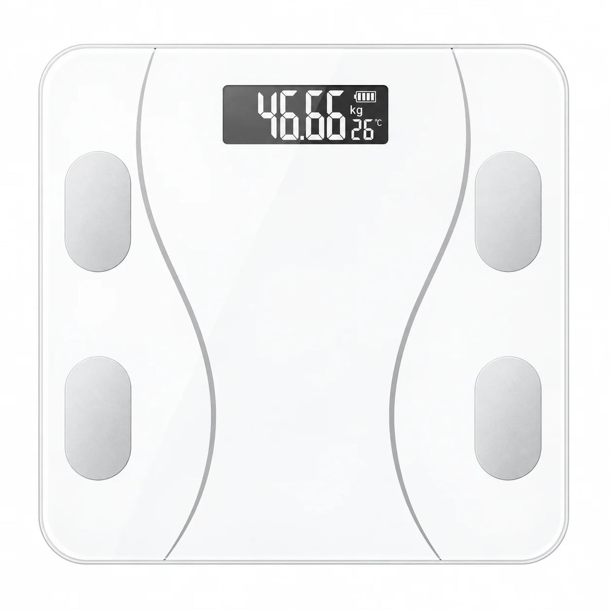 USB Rechargeable Digital Bathroom Scale With Toughened Glass Platform