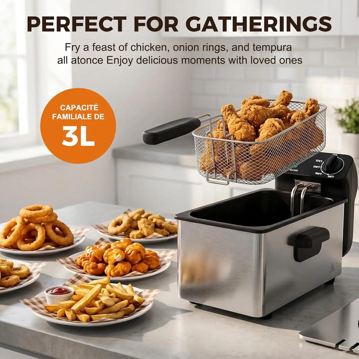 Premium Stainless Steel Electric Deep Fryer With Basket