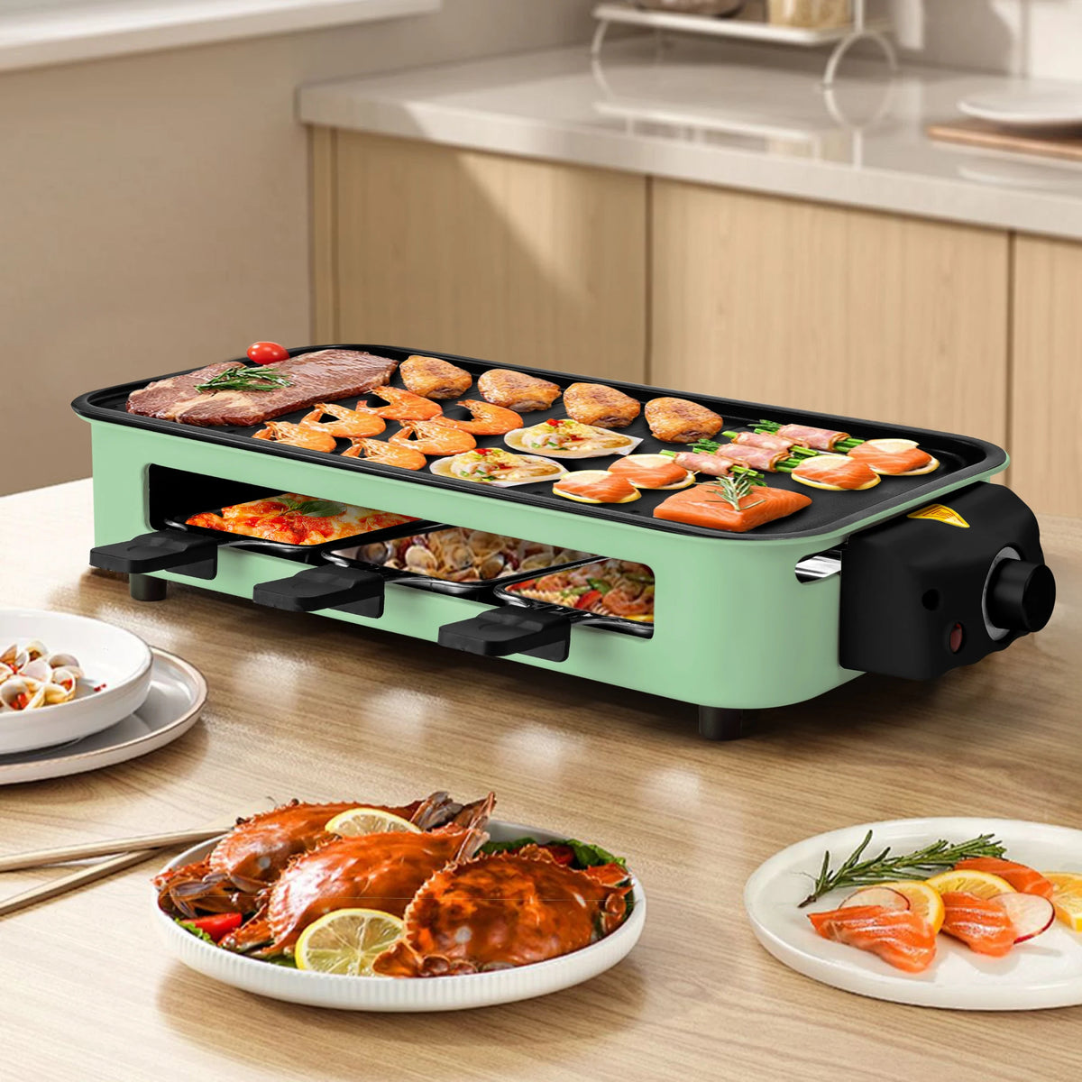 Suslas 1500W Smokeless Nonstick Electric Grill Pan