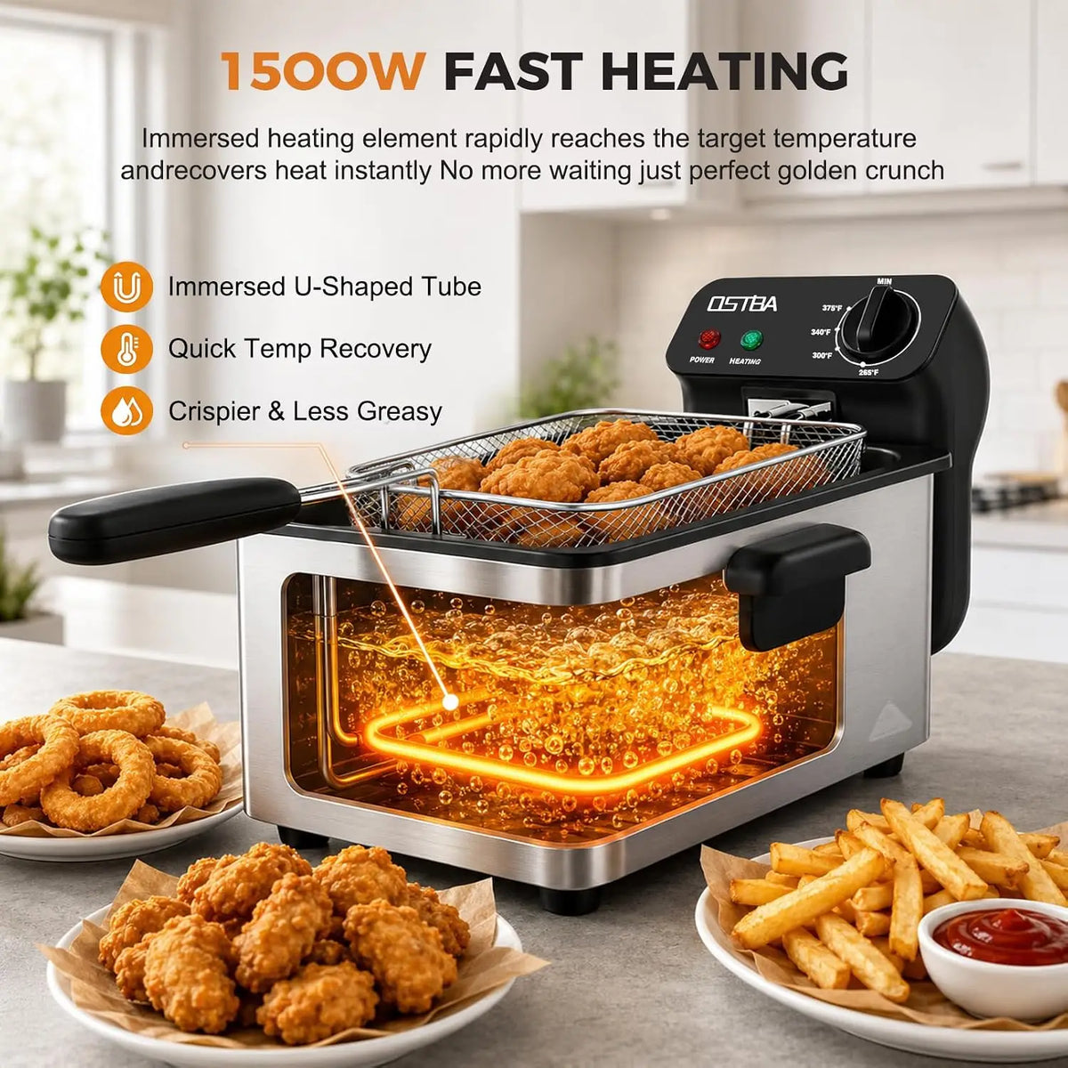Premium Stainless Steel Electric Deep Fryer With Basket
