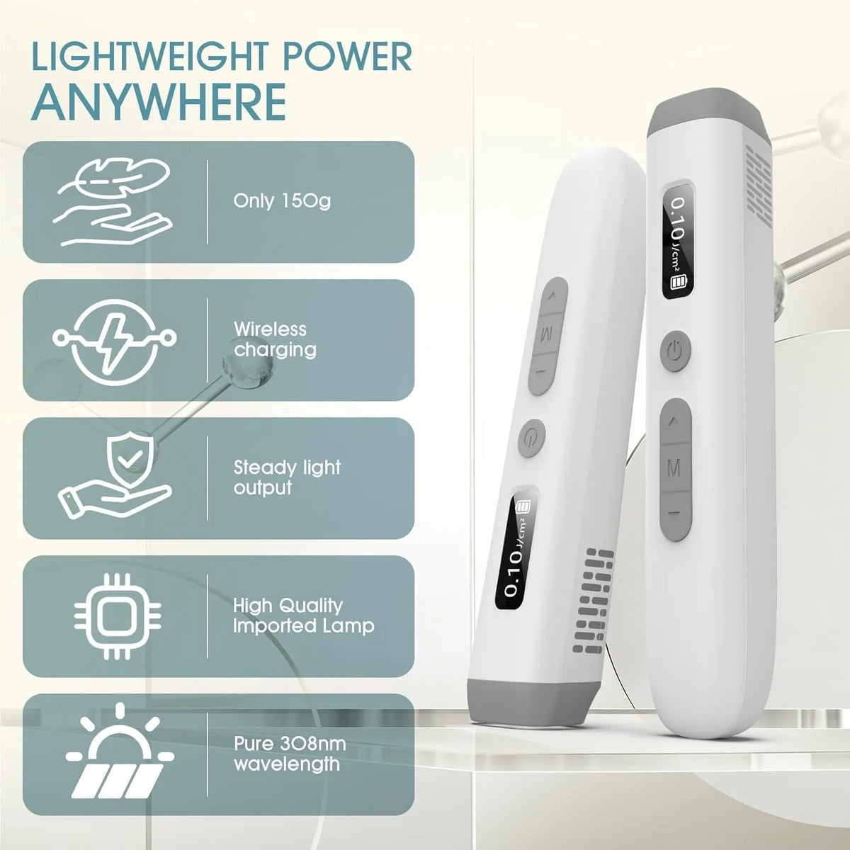 Jitesy 308nm UVB Handheld Narrowband Phototherapy Light Therapy Device