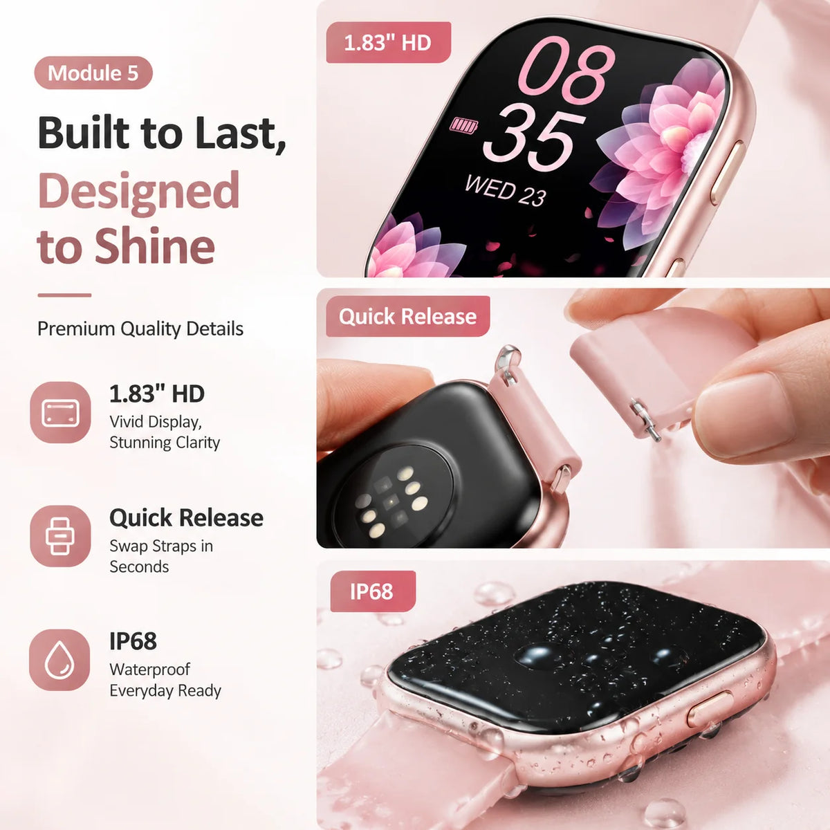 Womens Smartwatch Fitness Tracker With Heart Rate And Sleep Monitoring