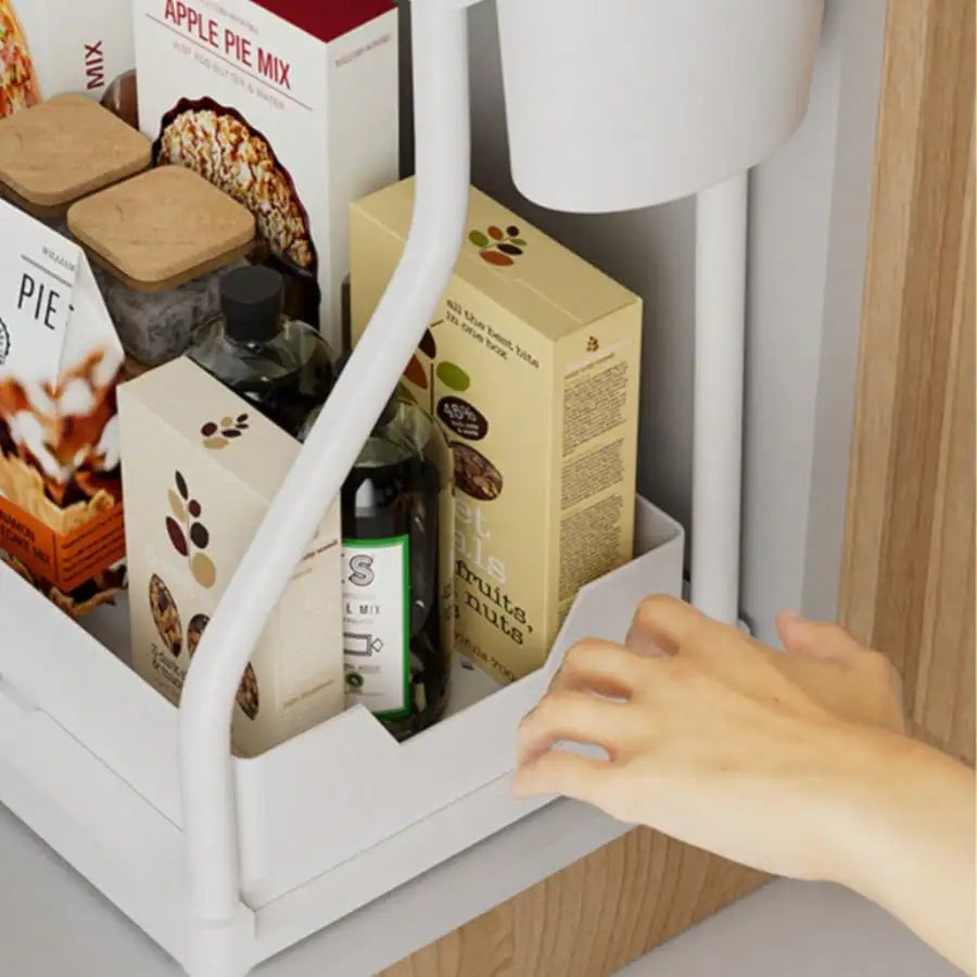 Multifunctional Two Tier Under Sink Pull Out Storage Rack
