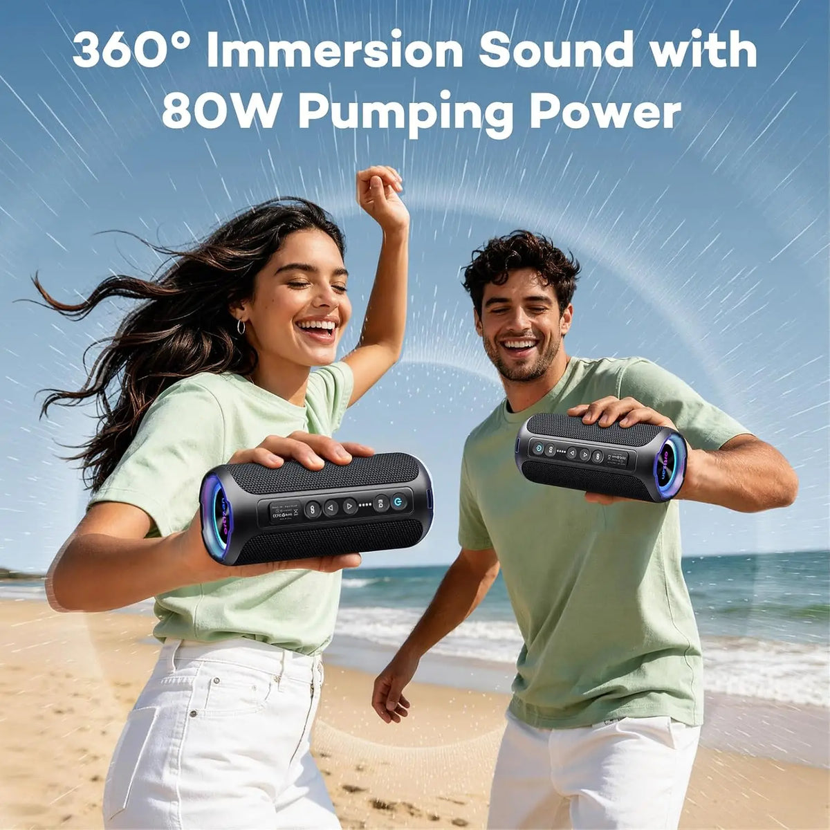 Ortizan Portable Bluetooth Speaker With Deep Bass And Waterproof Design