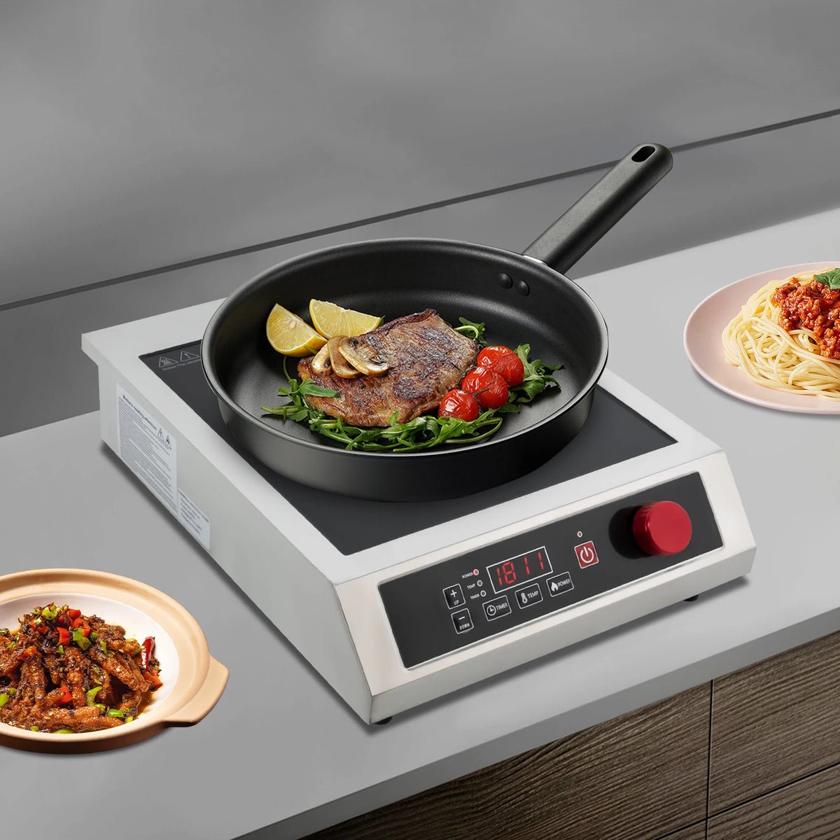 Sweetmile 3500W Commercial Induction Cooktop With 10 Level Control