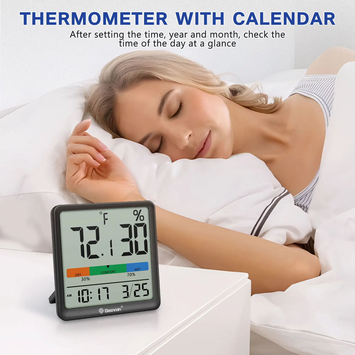 Geevon Digital Indoor Thermometer And Humidity Monitor