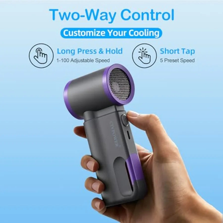 Portable USB Rechargeable Fan With Speed Control And Digital Display
