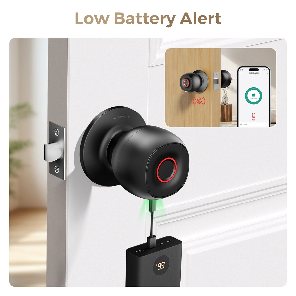 Secure Keyless Entry Smart Door Lock With Fingerprint Access and App Control