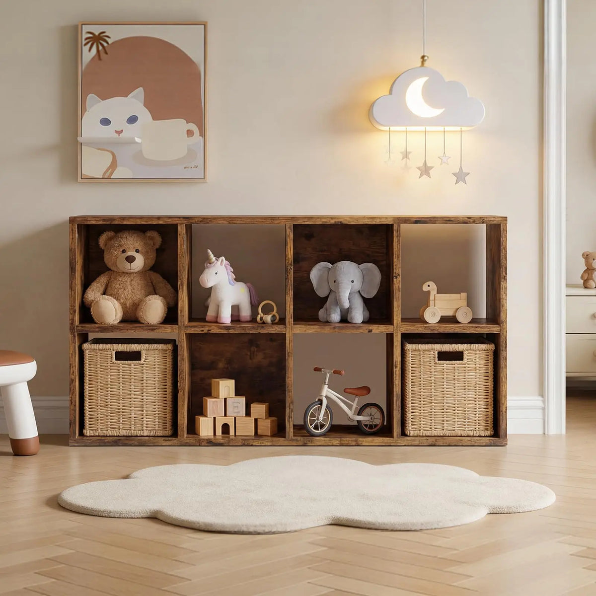 Modular Cube Storage Organizer Shelf For Home Office