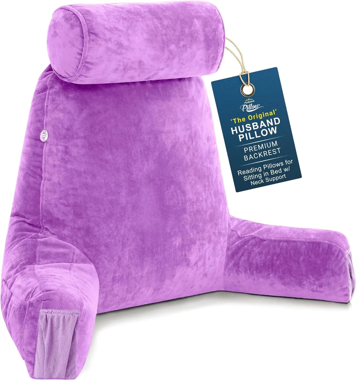 HusbandPillow Reading Pillow With Arms And Firm Back Support