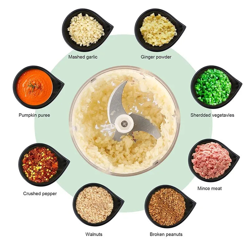 Mini Wireless Electric Garlic Crusher Portable USB Chopper