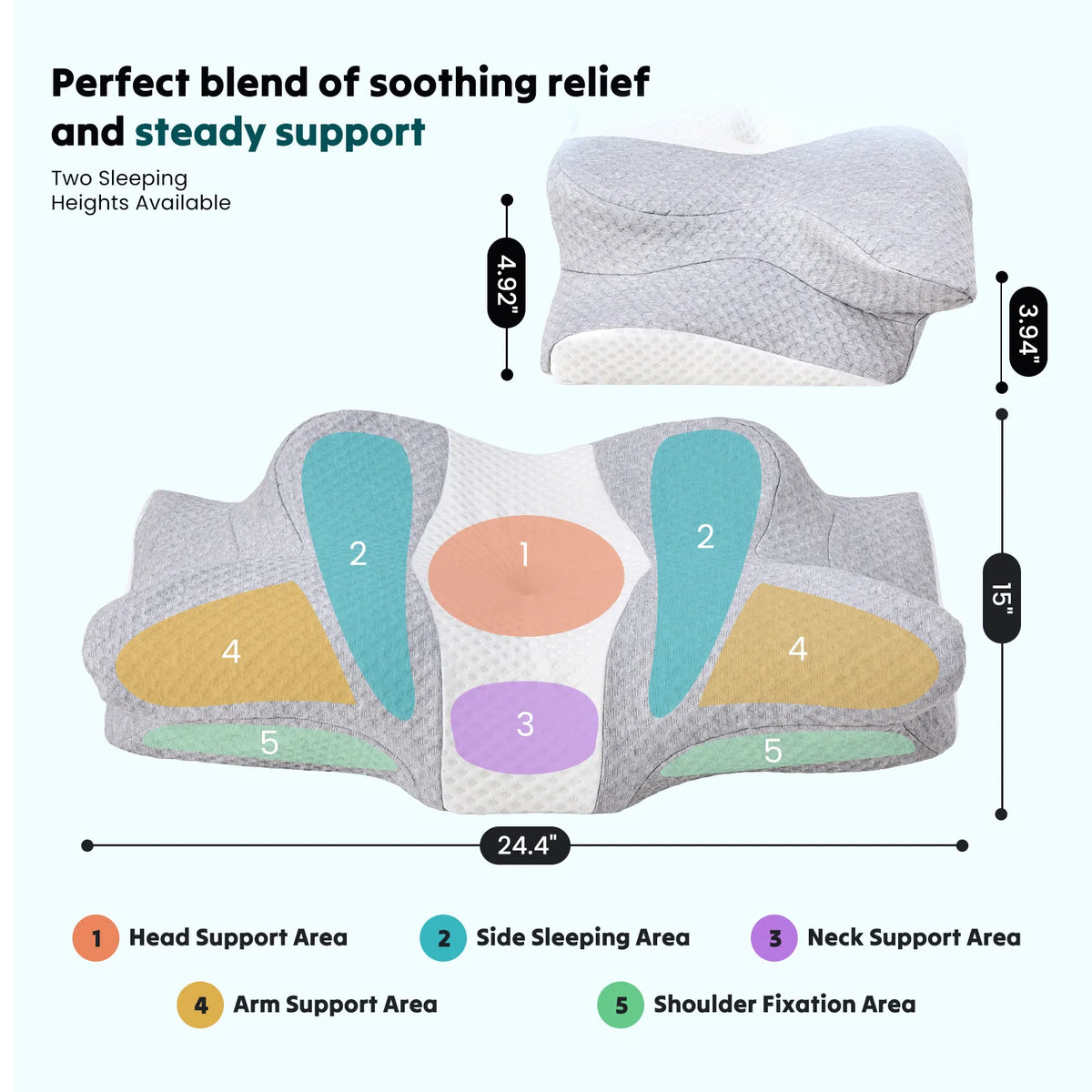 MCQ Ergonomic Memory Foam Cervical Pillow With Cooling Cover