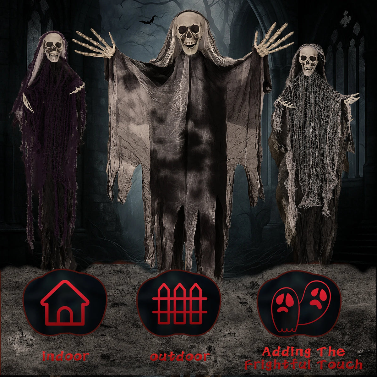 Hanging Halloween Skeleton Grim Reaper Decorations