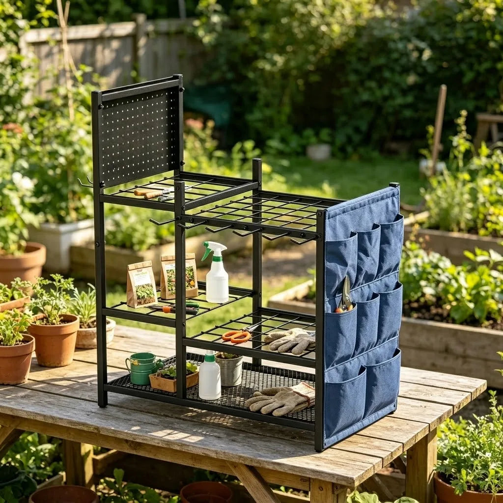 Heavy Duty Garden Tool Storage Organizer Rack For Garage