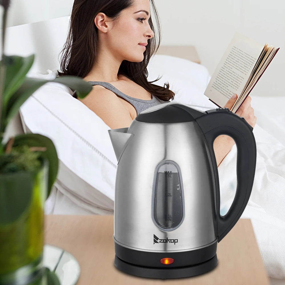ZOKOP Stainless Steel Electric Kettle With Water Window