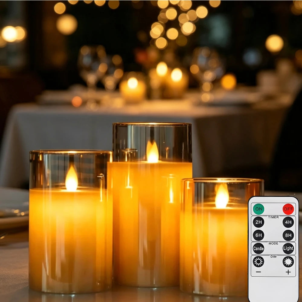 LED Flameless Flickering Candles With Remote For Home Decor