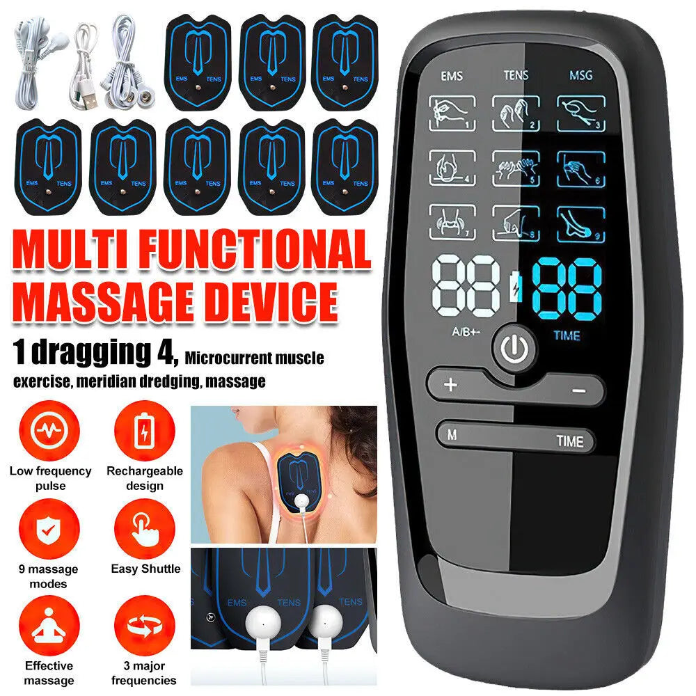 Jitesy Dual Output Tens Ems Muscle Stimulator Pain Relief