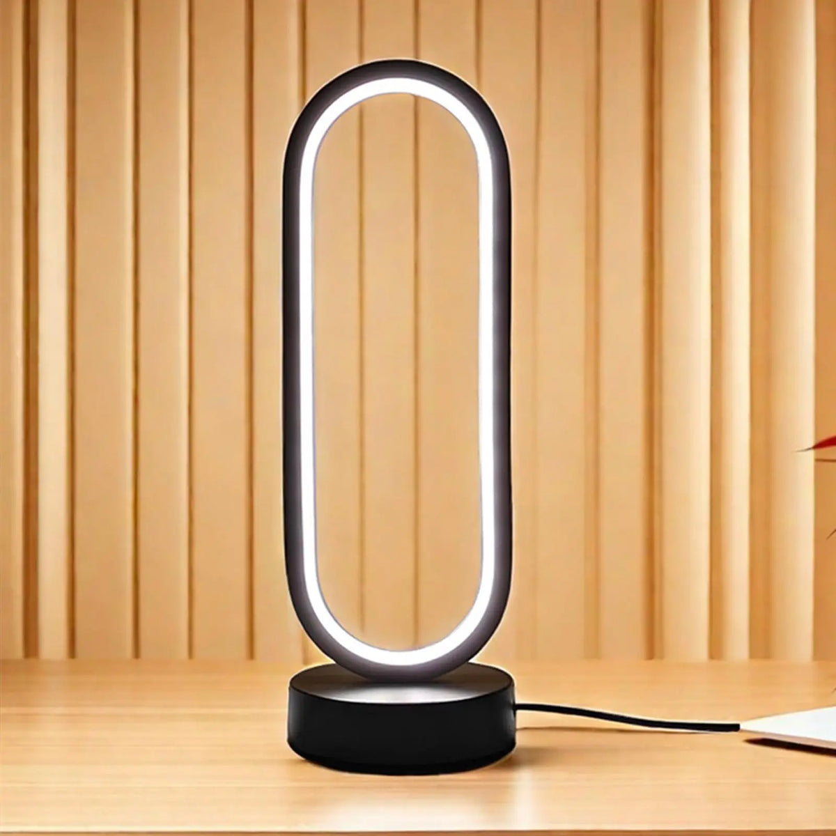 DUMILOO Modern Dimmable LED Oval Bedside Table Lamp