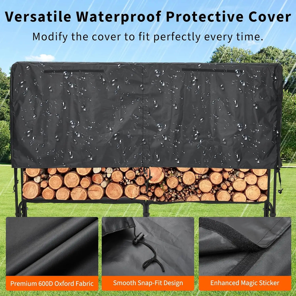 Garvee Heavy Duty Firewood Rack With Weatherproof Cover