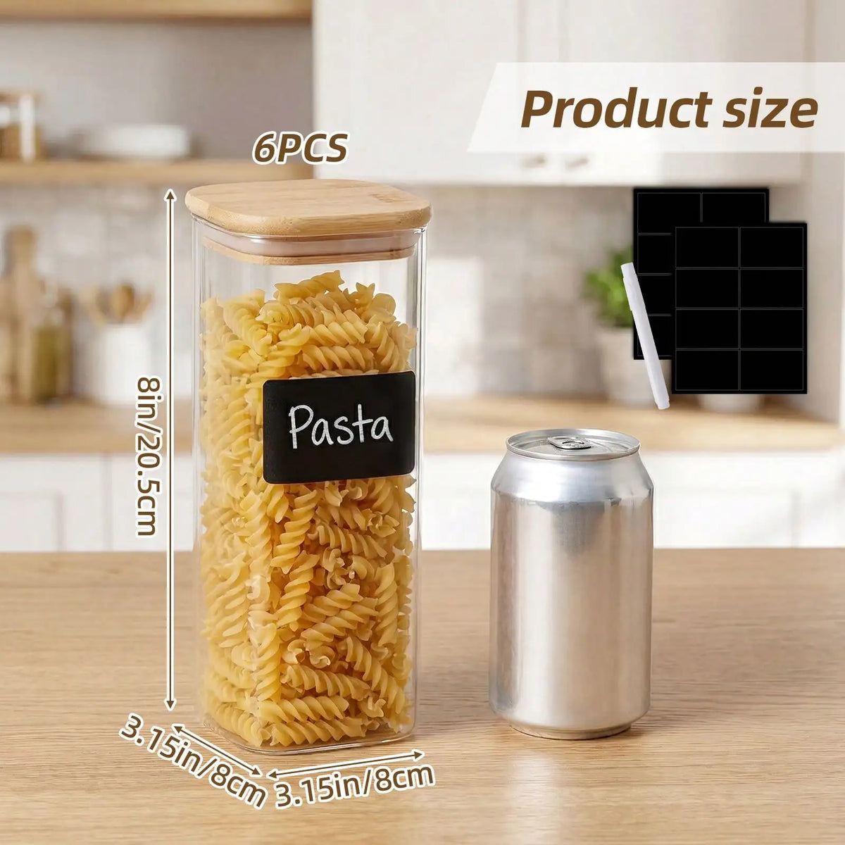 Glass Food Storage Containers With Bamboo Lids Airtight Pantry