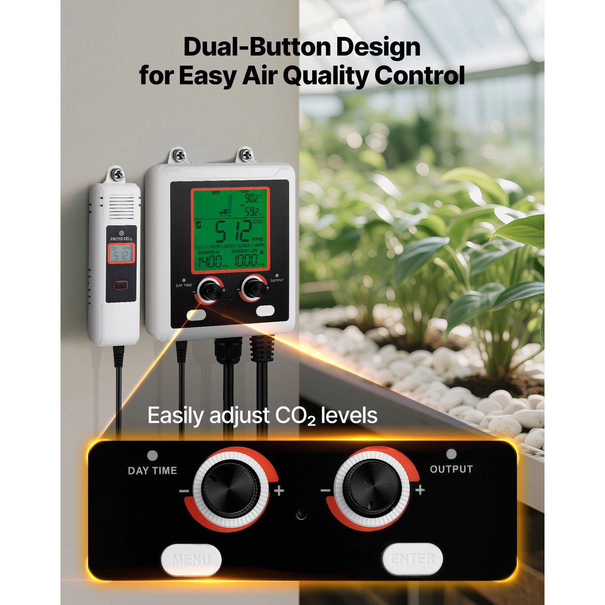 SucceBuy Carbon Dioxide Monitoring Controller for Greenhouses and Homes