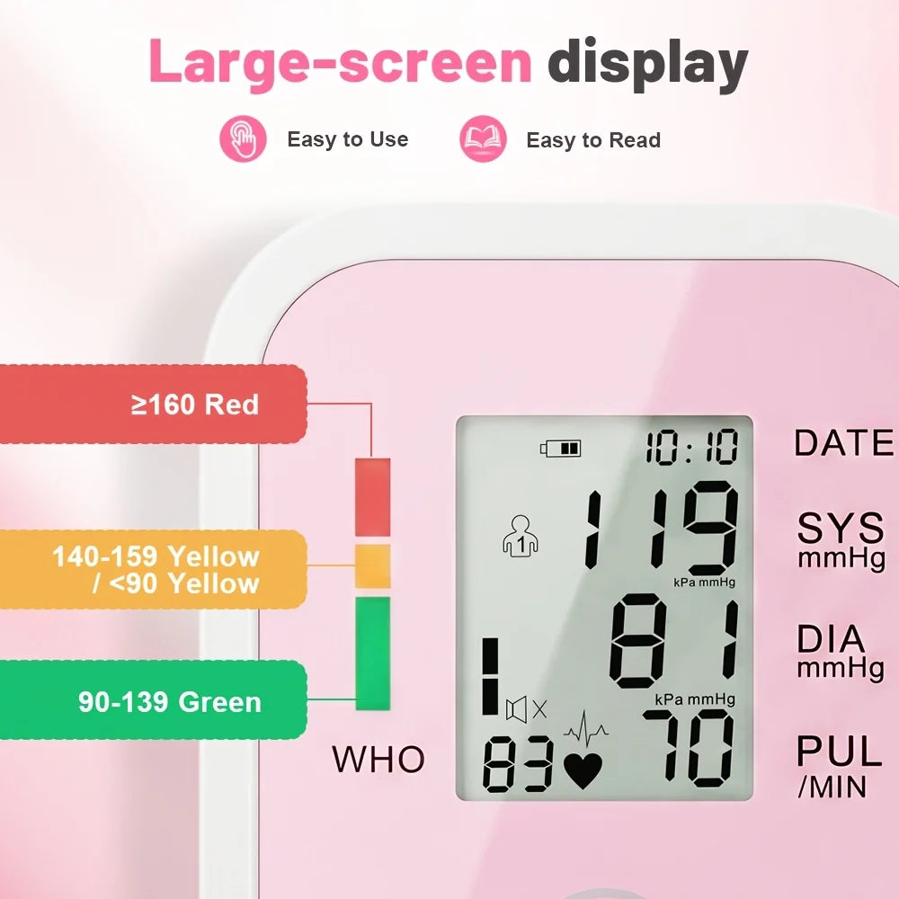 Automatic Digital Upper Arm Blood Pressure Monitor With Heart Rate