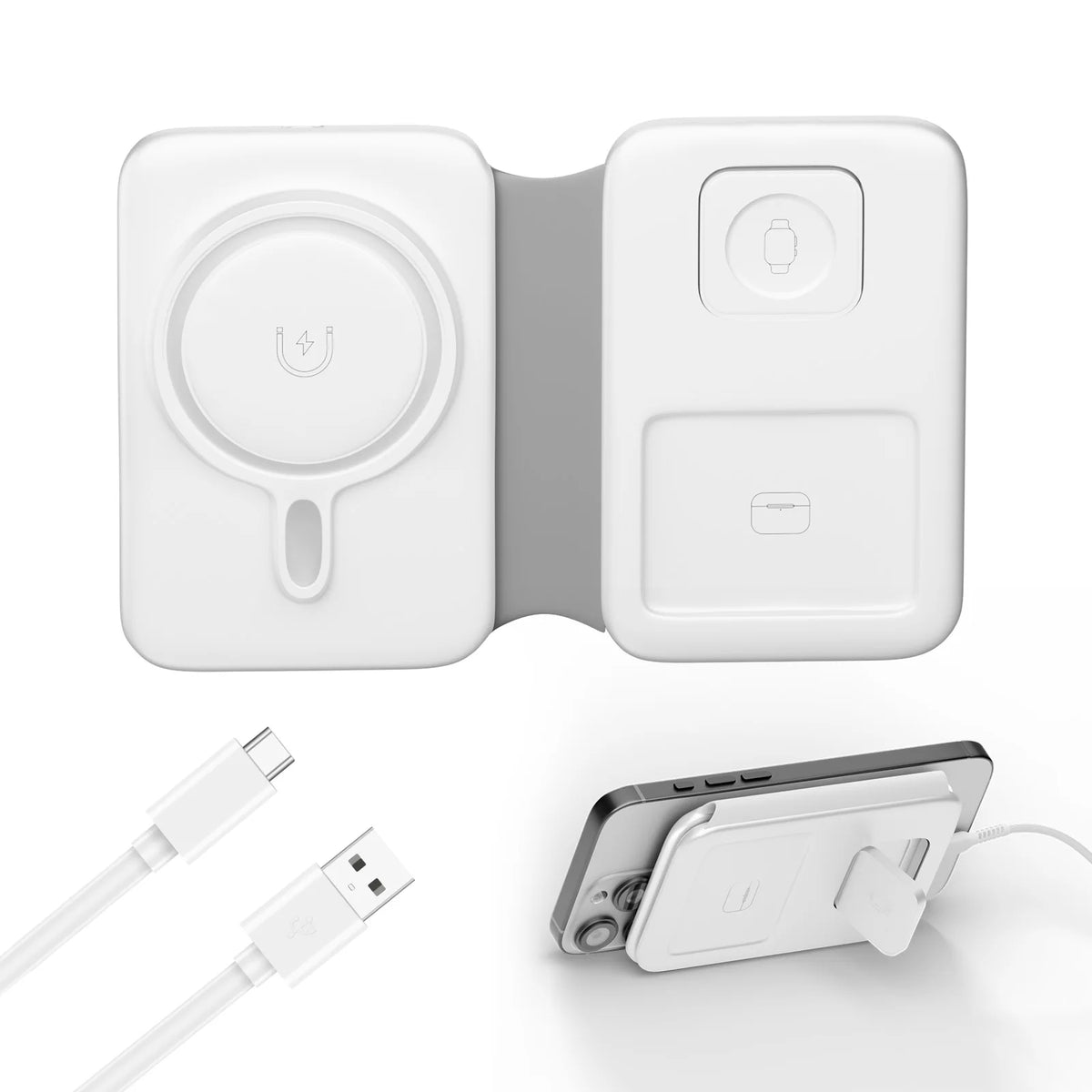Foldable 3 In 1 Magnetic Wireless Charger for Apple Devices