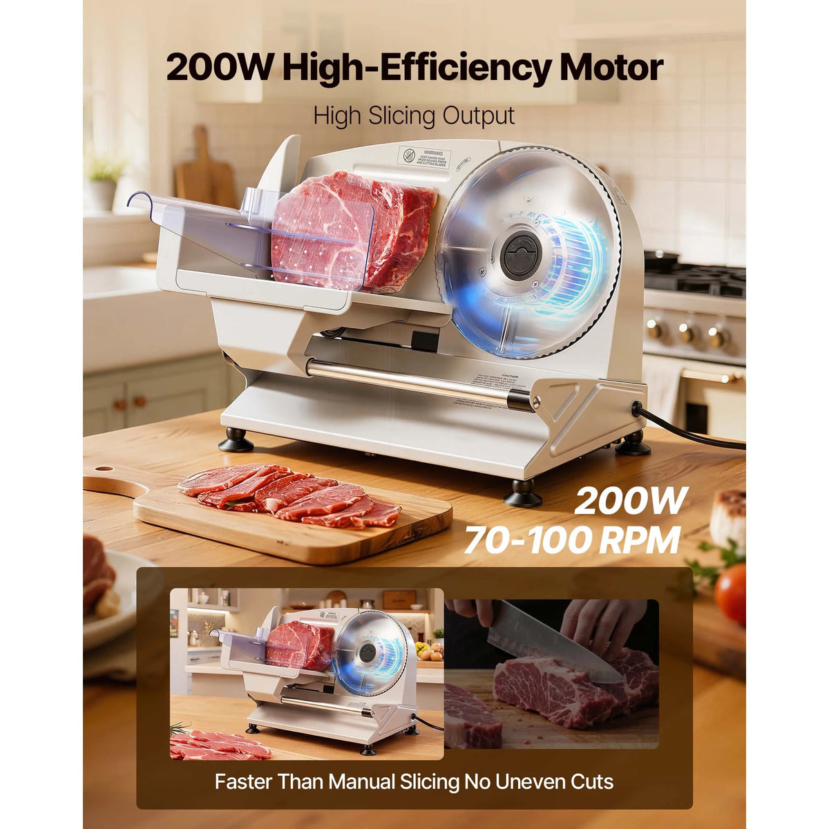 SucceBuy Electric Meat Slicer With Adjustable Settings