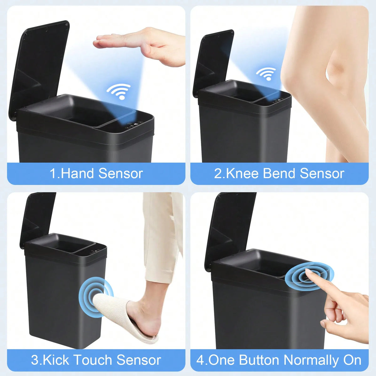 Automatic Touchless Motion Sensor Smart Garbage Trash Bin Set