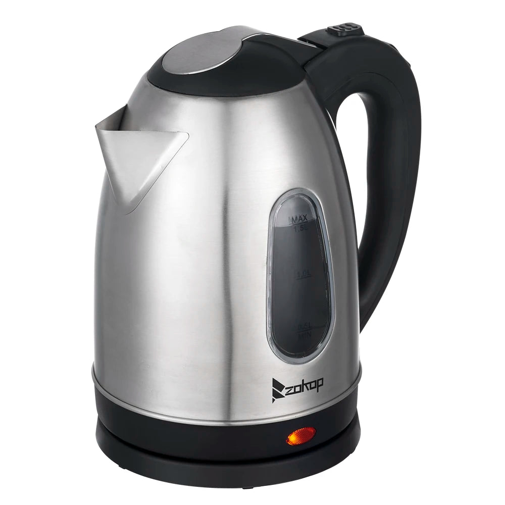 ZOKOP Stainless Steel Electric Kettle With Water Window