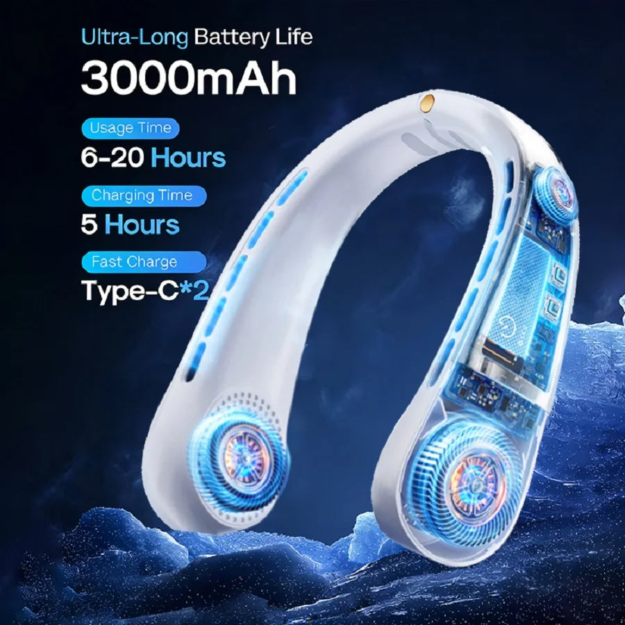 Portable Bladeless Hands Free Neck Fan For Personal Cooling