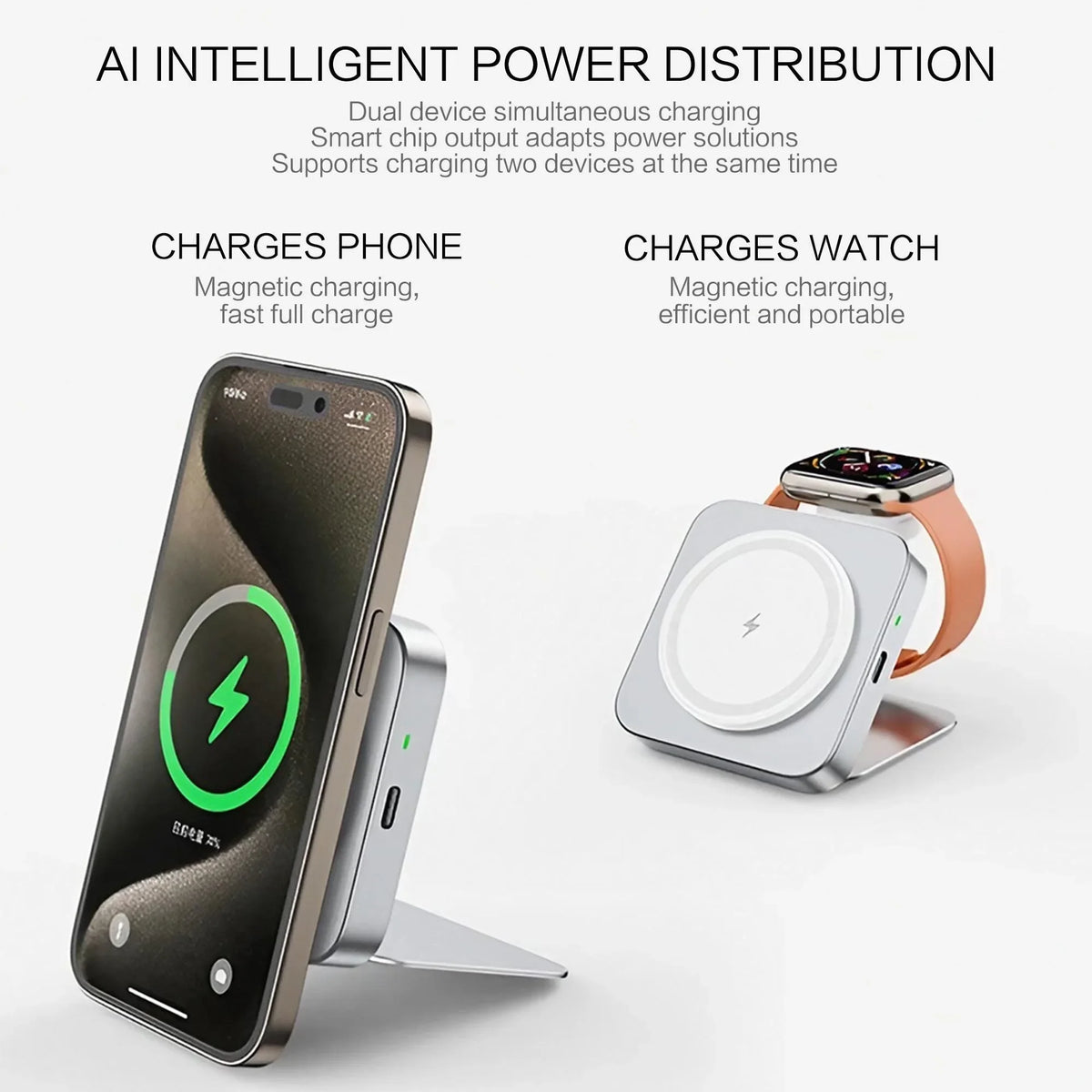STONEGO Foldable Magnetic Wireless Charger and Phone Stand