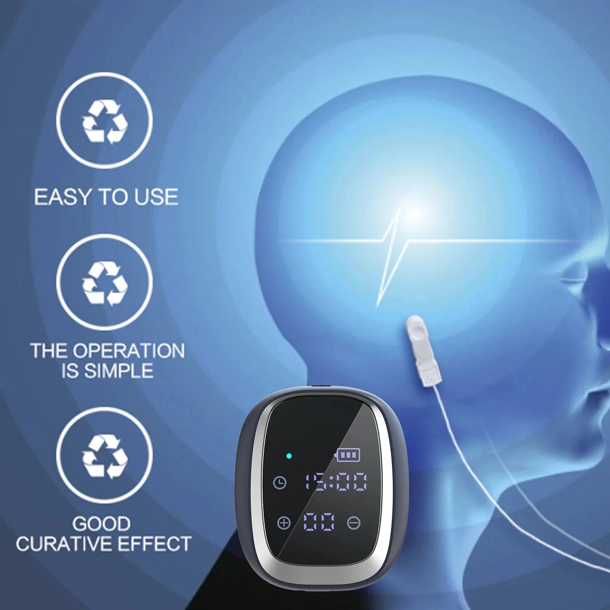 Portable EMS Sleep Aid Device With Microcurrent Pulse Therapy