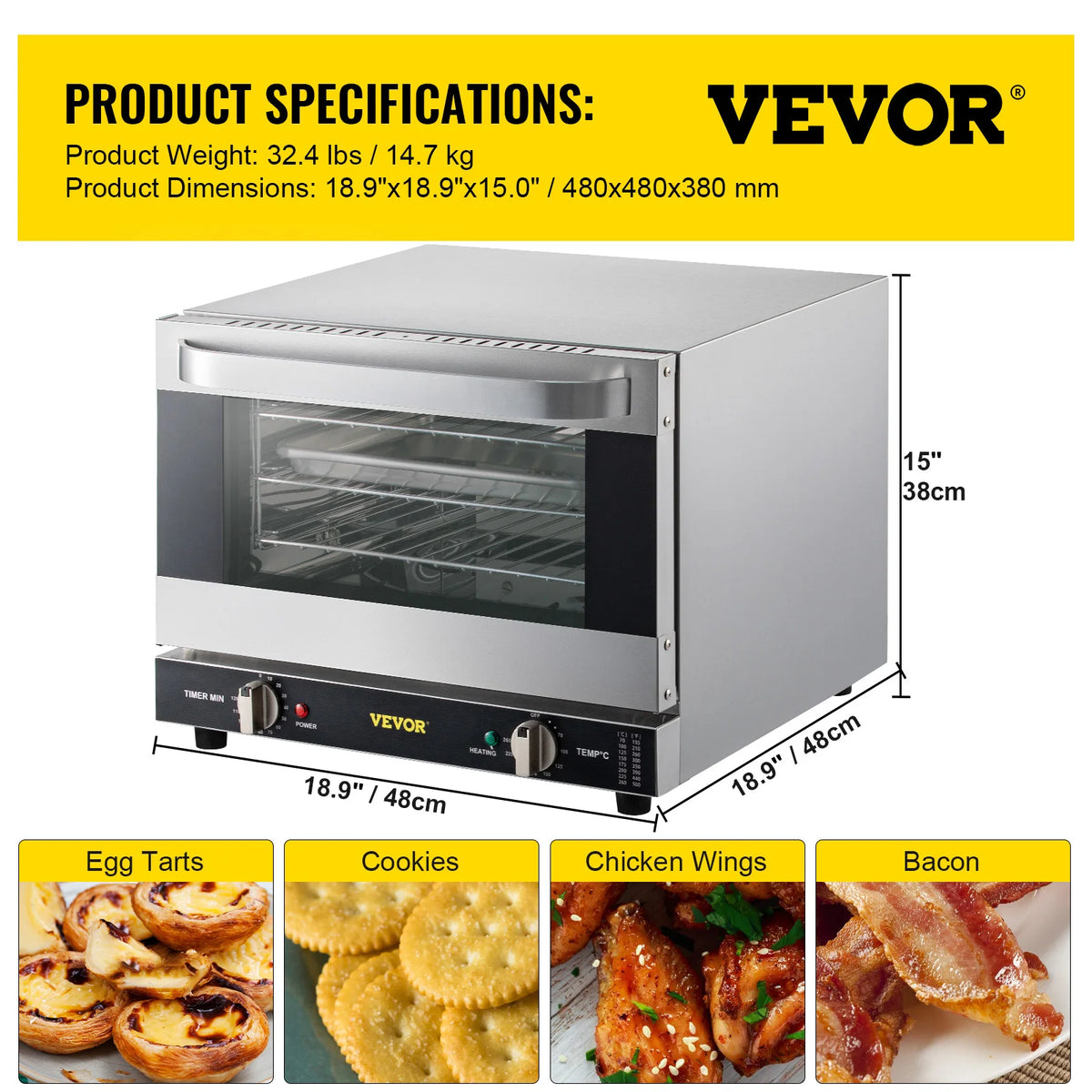SucceBuy Countertop Commercial Convection Oven For Home And Business