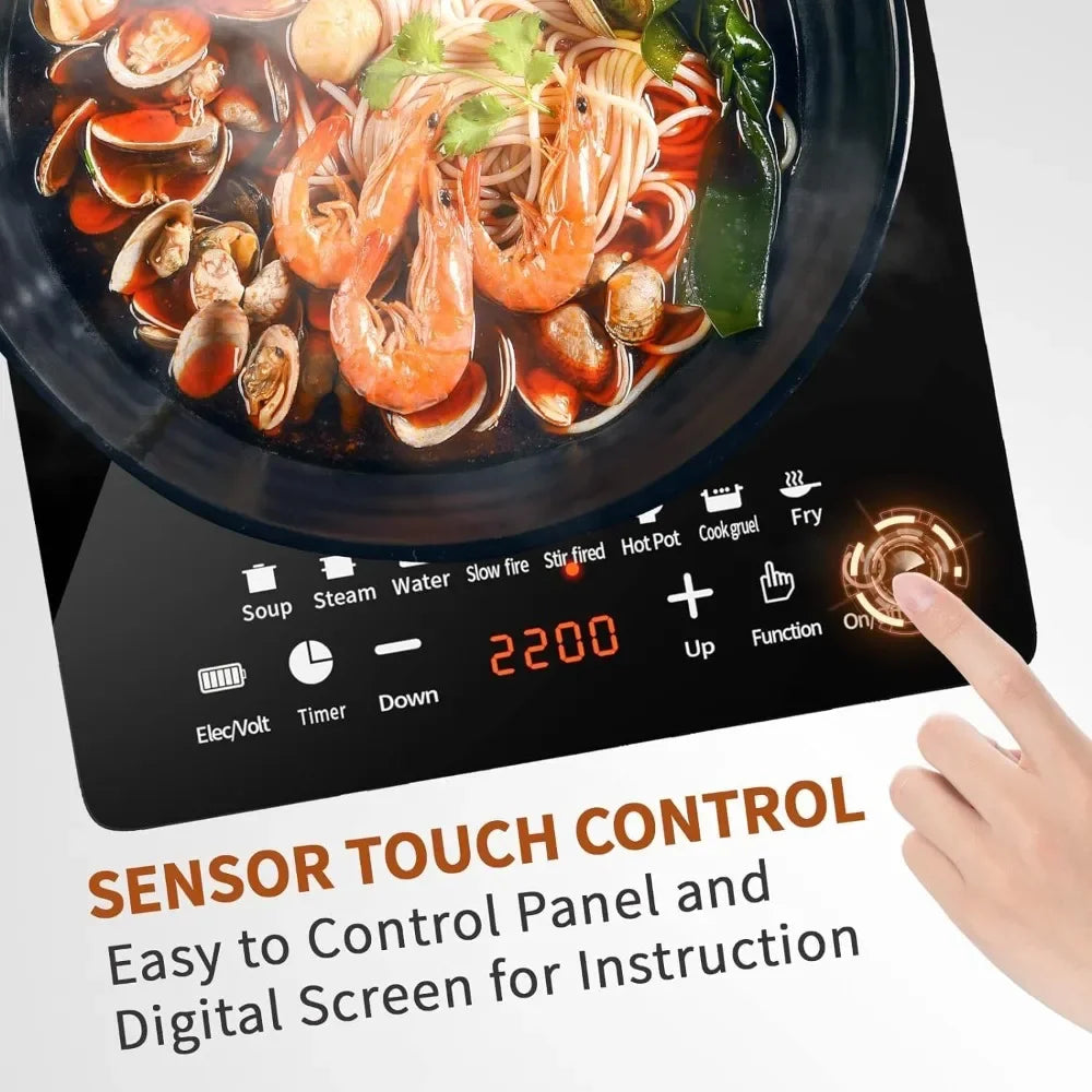 Bymaocar Portable Induction Cooktop With Touch Panel And Preset Programs
