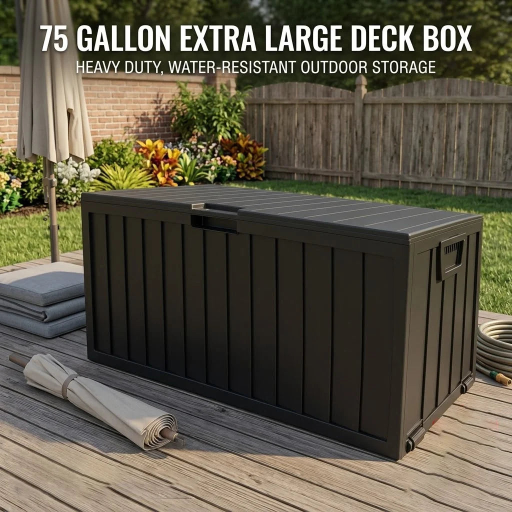 Sarenzon Heavy Duty Outdoor Deck Storage Box With Secure Lock