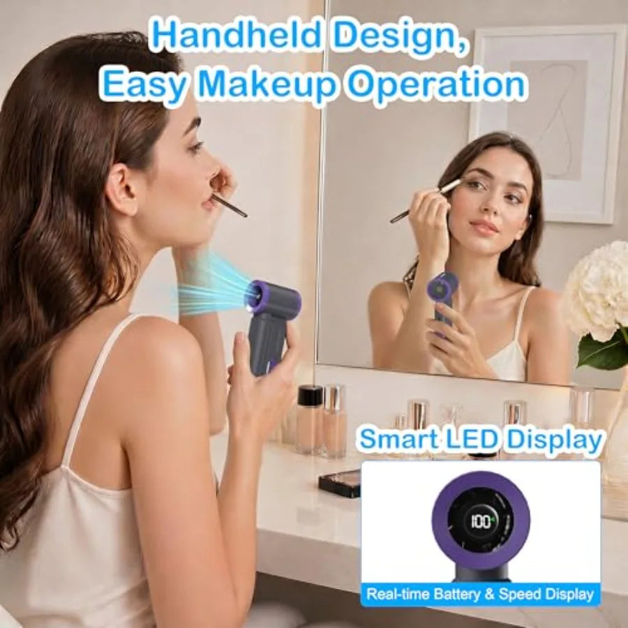 Portable USB Rechargeable Fan With Speed Control And Digital Display