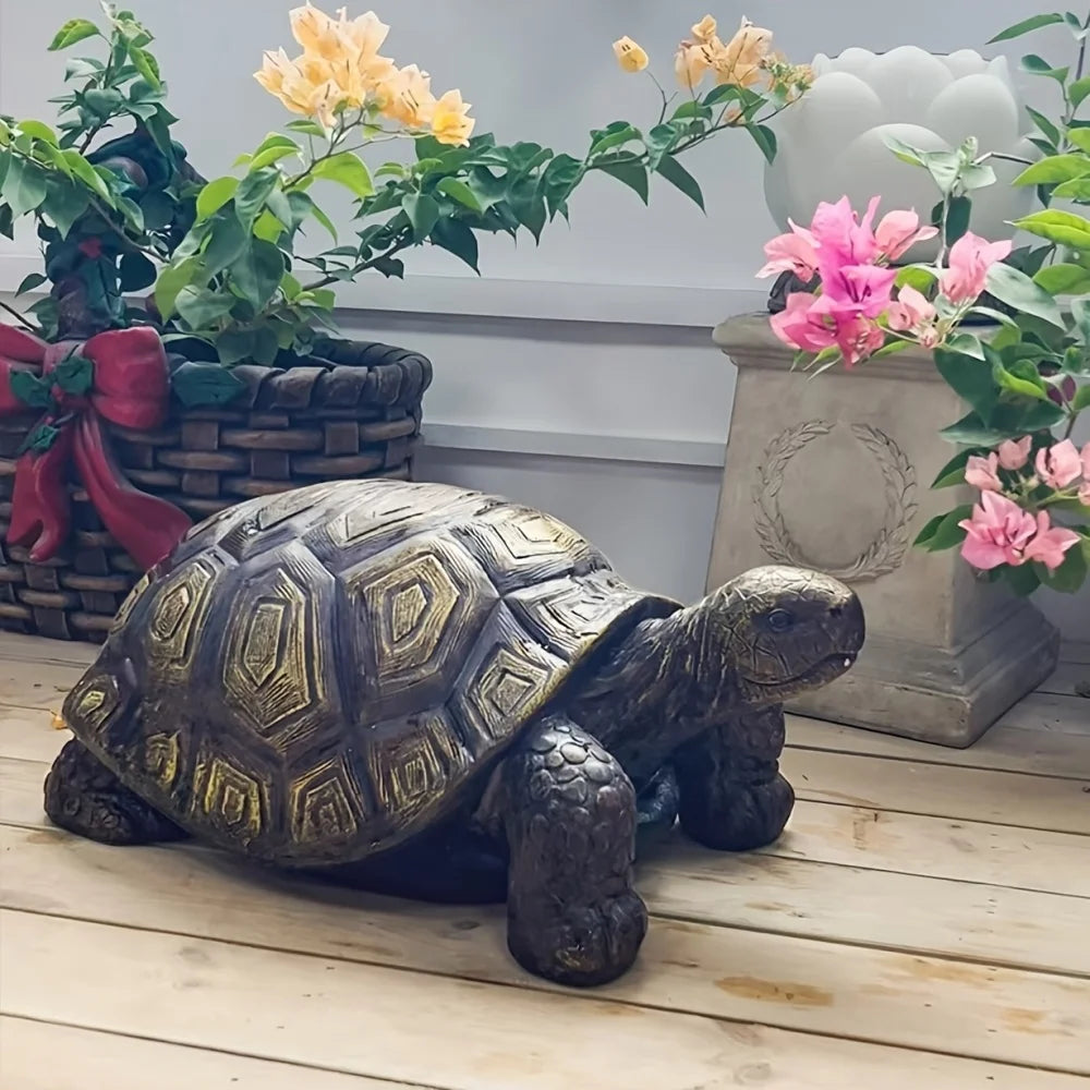 Realistic Resin Turtle Statue For Outdoor Garden Decor