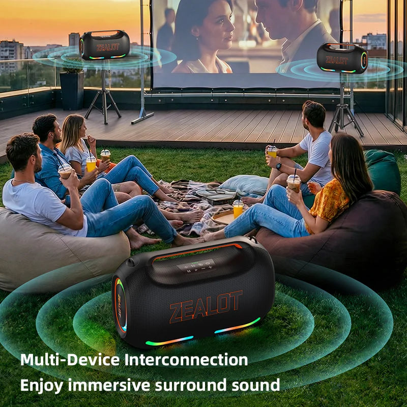 ZEALOT ZE41 Waterproof Bluetooth Speaker Deep Bass RGB Lighting