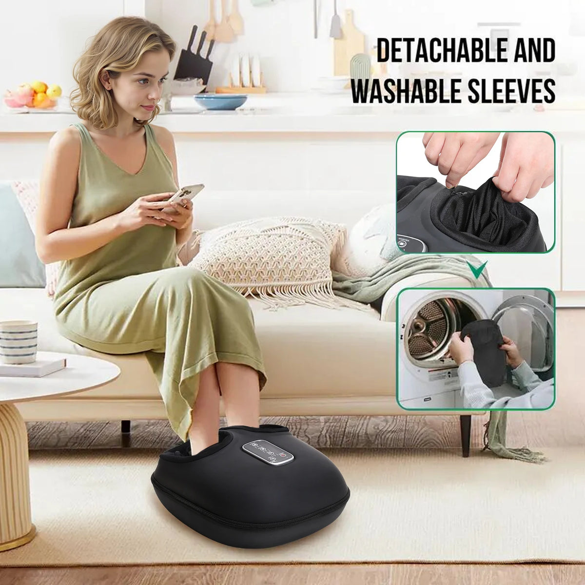Automatic Foot Massage Machine with Fully Wrapped Rollers Sole Kneading Airbag Pressing Relaxation Foot Massager,Best Gift for Women Mental