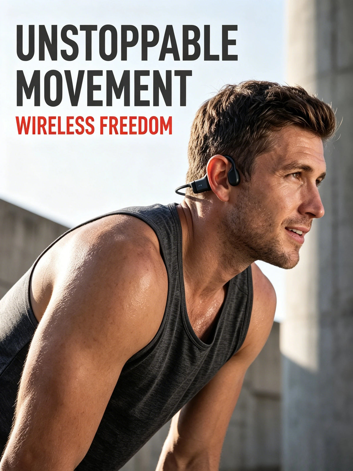 Open Ear Bone Conduction Bluetooth Wireless Headphones With ENC Microphone