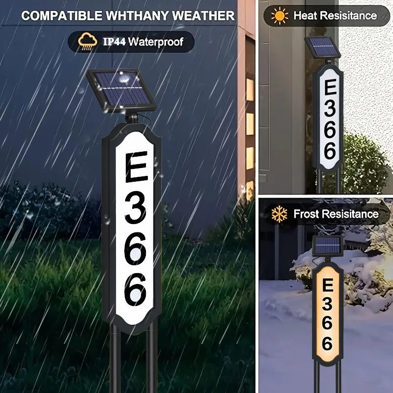 1 Sets of Solar House Number Lights, Color-Changing Solar Address Indicator Lights, Waterproof LED Door Signs Suitable for Use in Courtyards, Gardens, Driveways and Commercial Areas, Easy-to-Install Household and Residential