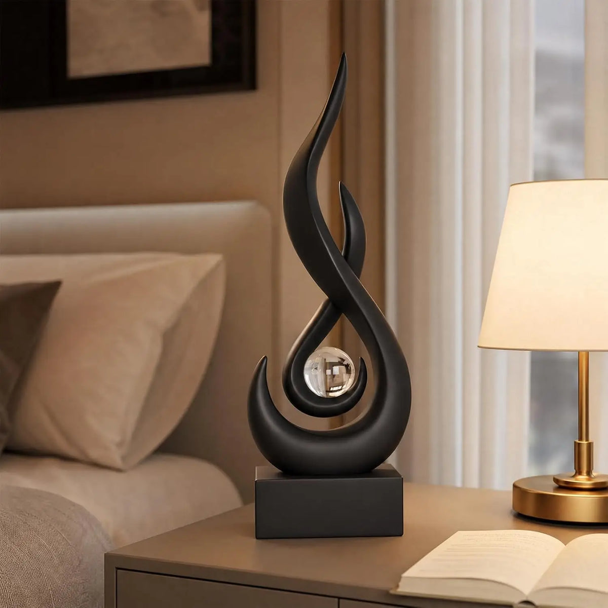 Modern Abstract Flame Sculpture for Home Decor Figurine