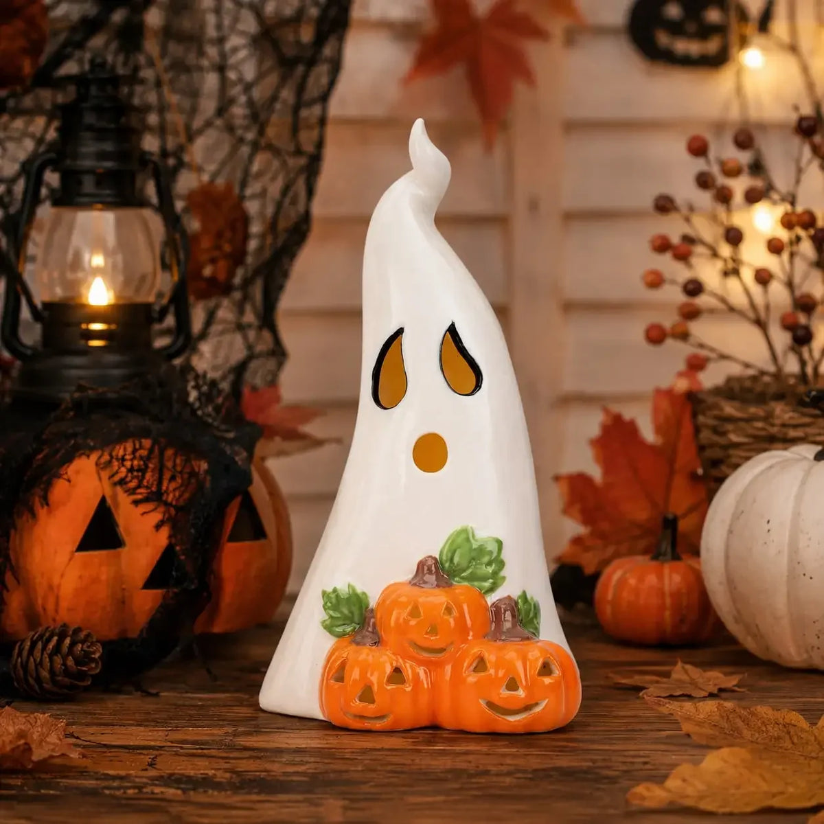 Ghost and Pumpkin Halloween Tabletop Decor for Home