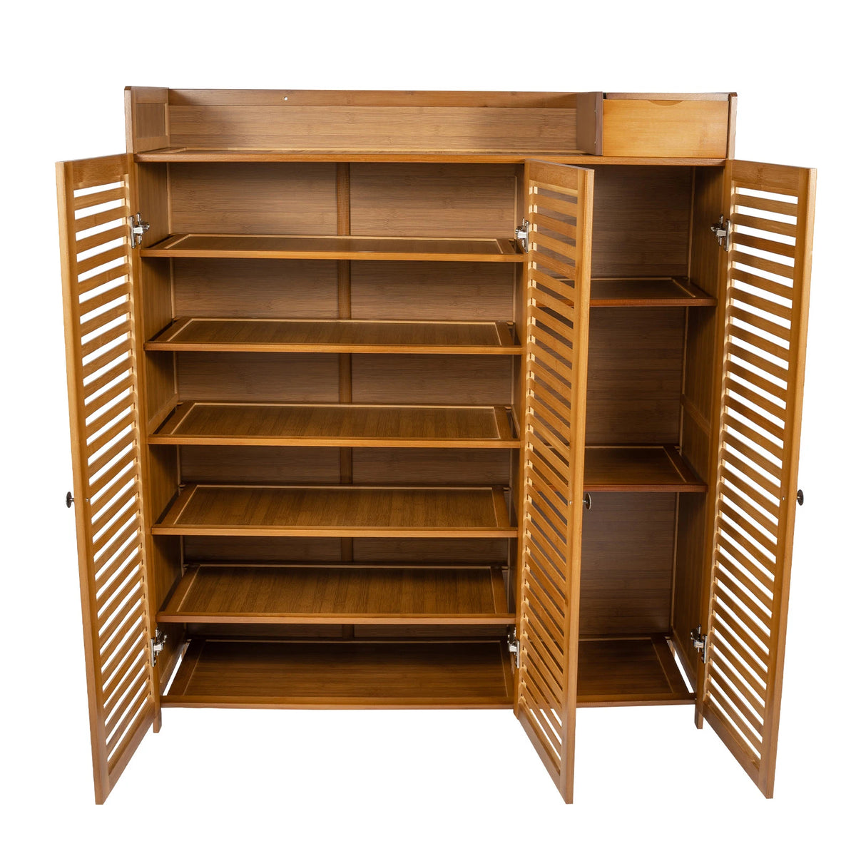 Bymaocar Bamboo Shoe Storage Cabinet With Doors