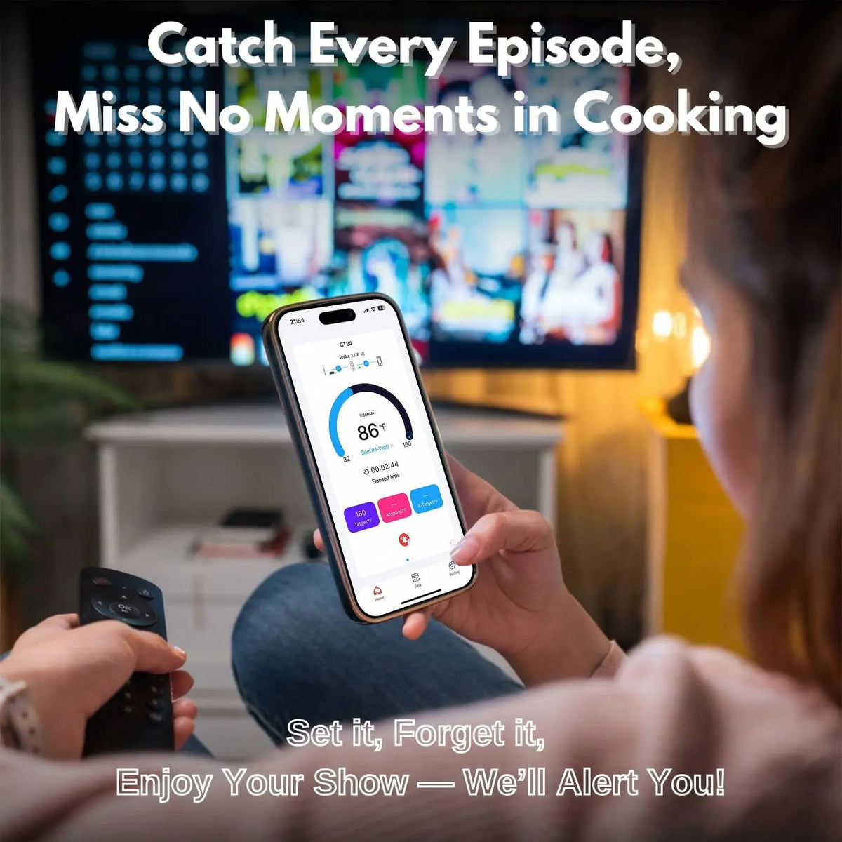 Wireless Smart Meat Thermometer for BBQ and Oven Cooking