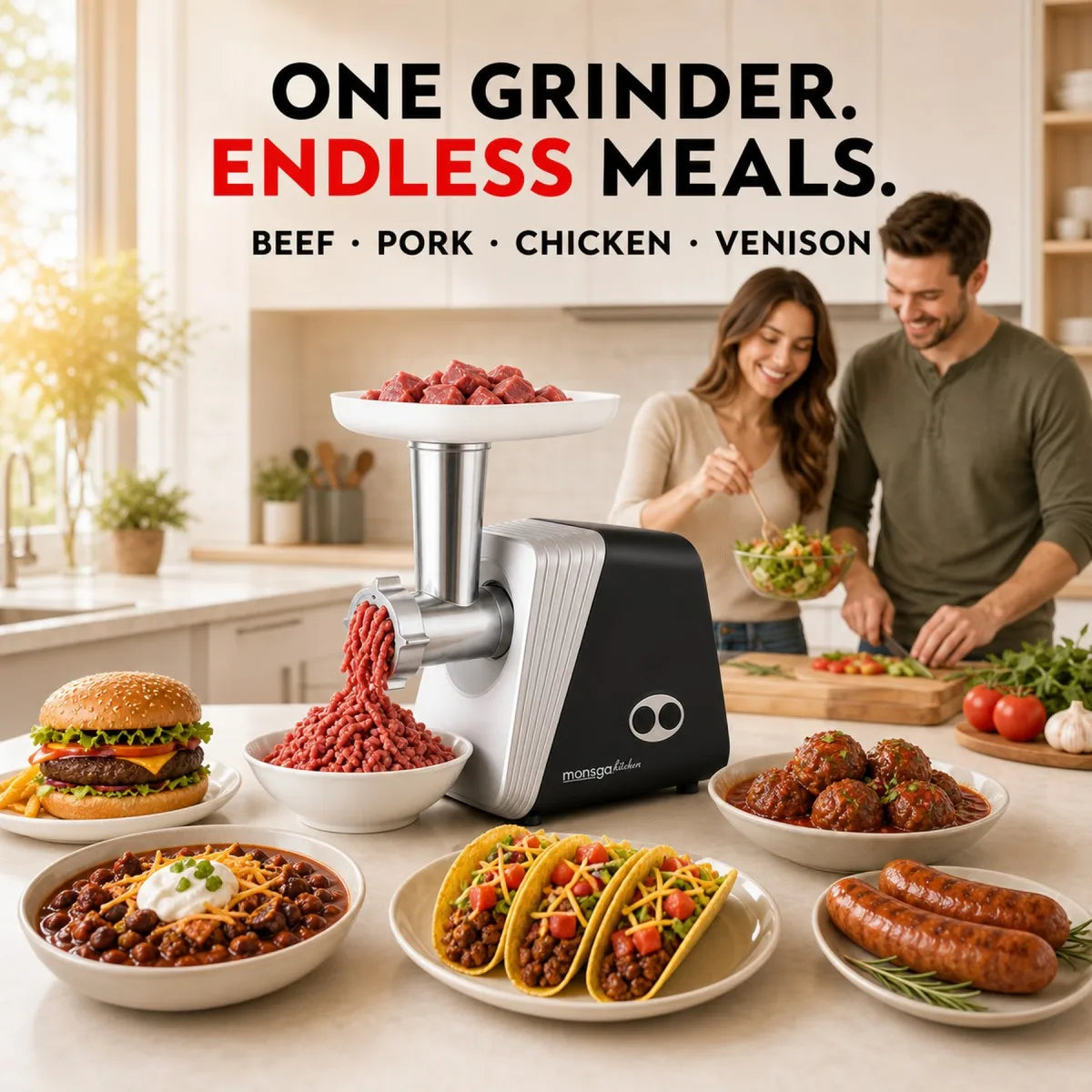 Easy Family Meal Prep Electric Meat Grinder With Sausage Maker